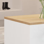 Lime Green/Natural Color/Beige Manufactured Wood Top Rectangle Reception Desk with Hutch, Keyboard Tray, Cable Management, and Filing Cabinet