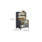 Storm Gray Microwave Shelf Cabinet with 2 Shelves and Metal Countertop, Self-supporting
