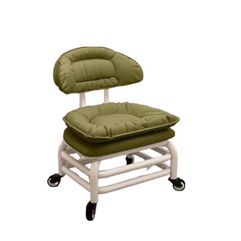 Modish Unique Solid Color Standard Ottoman in Pu Leather with Grey/Sage/Citrus Color and Caster Wheels