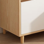 Art Deco Sideboard with 2/1 Drawers, Standard/Narrow 2 Shelves Larder Storage, Lumber Countertop, and 4/3 Doors
