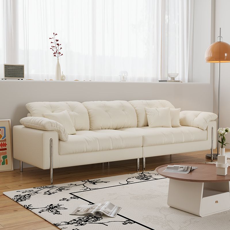 Drawing Room Standard Sofa in Midnight Black/Light Gray/Off-White with Armrest and 3 Pillows
