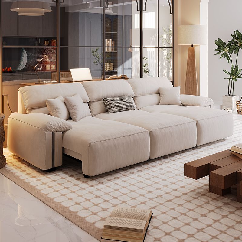 Water Resistant Midnight Black/Ivory/Ecru Solid Color Standard Sofa with 4 Pillows for Seats 2 in a Modern Simple Style