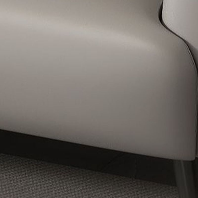 Modern Solid Color Scratch-defiant Standard Sofa in Grey/Dark Blue/Ivory, 3-seater with 2 Pillows