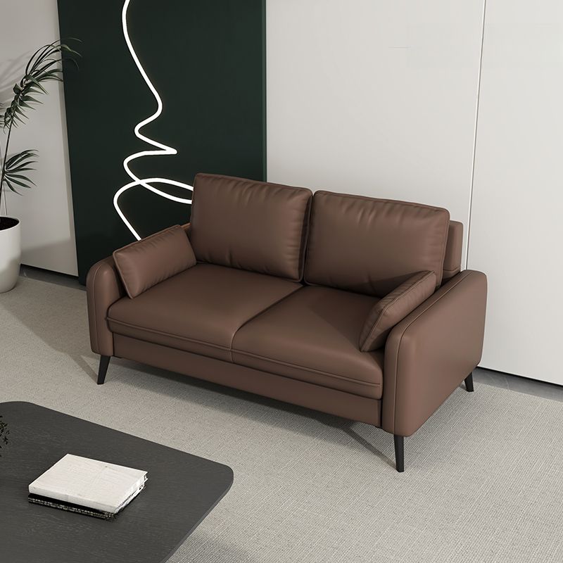 Contemporary Modern Solid Color Water Resistant Loveseat in Cerulean/Jade Green/Amber Color for 2 People with 2 Pillows