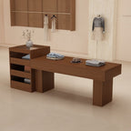20 to 29 in W x 30 to 39 in H Beige/Black/Sepia Unfinished Rectangle Reclaimed Wood Display Table with Locker