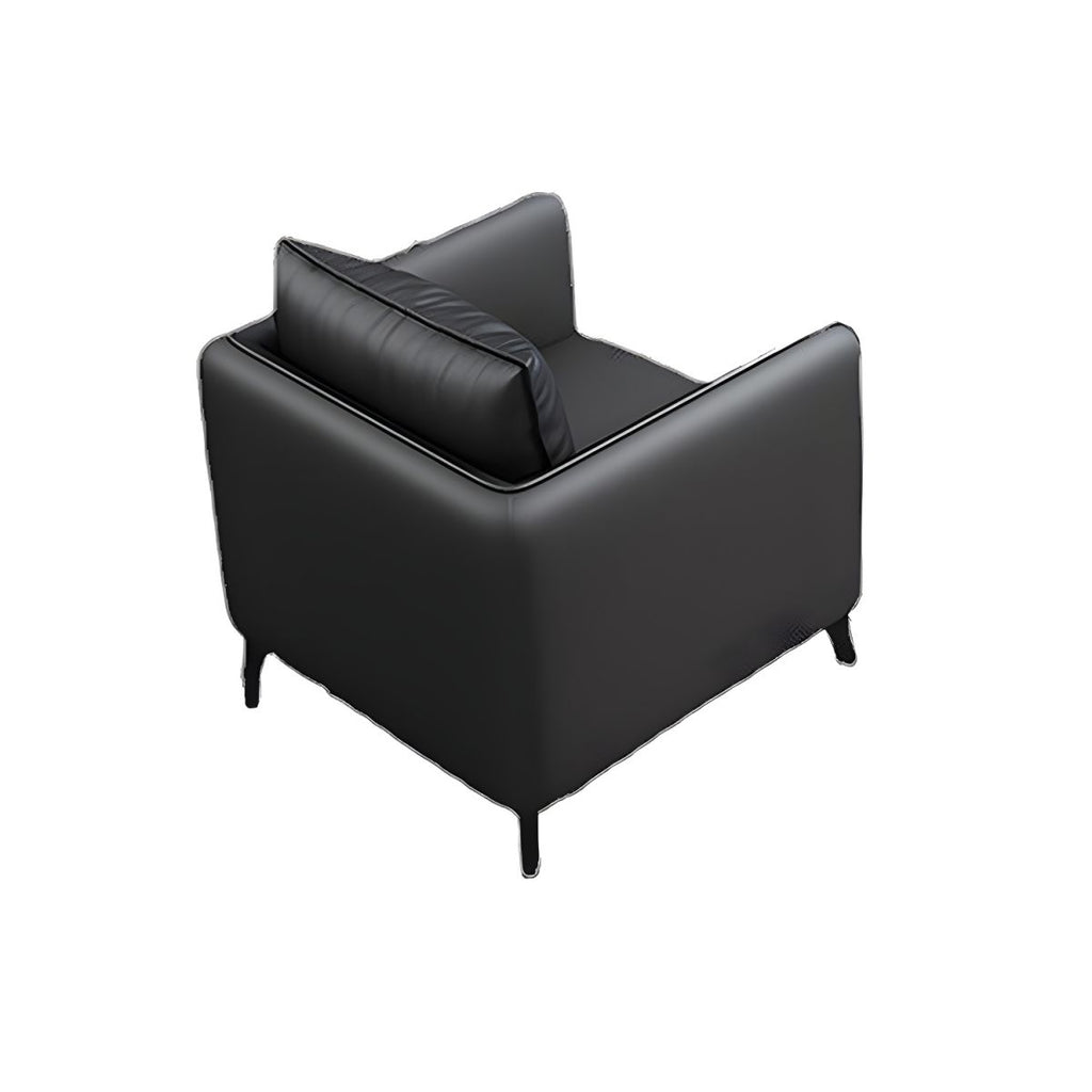 Standard Square Arm Leather Stain Resistant Sofa Couch with Pillows