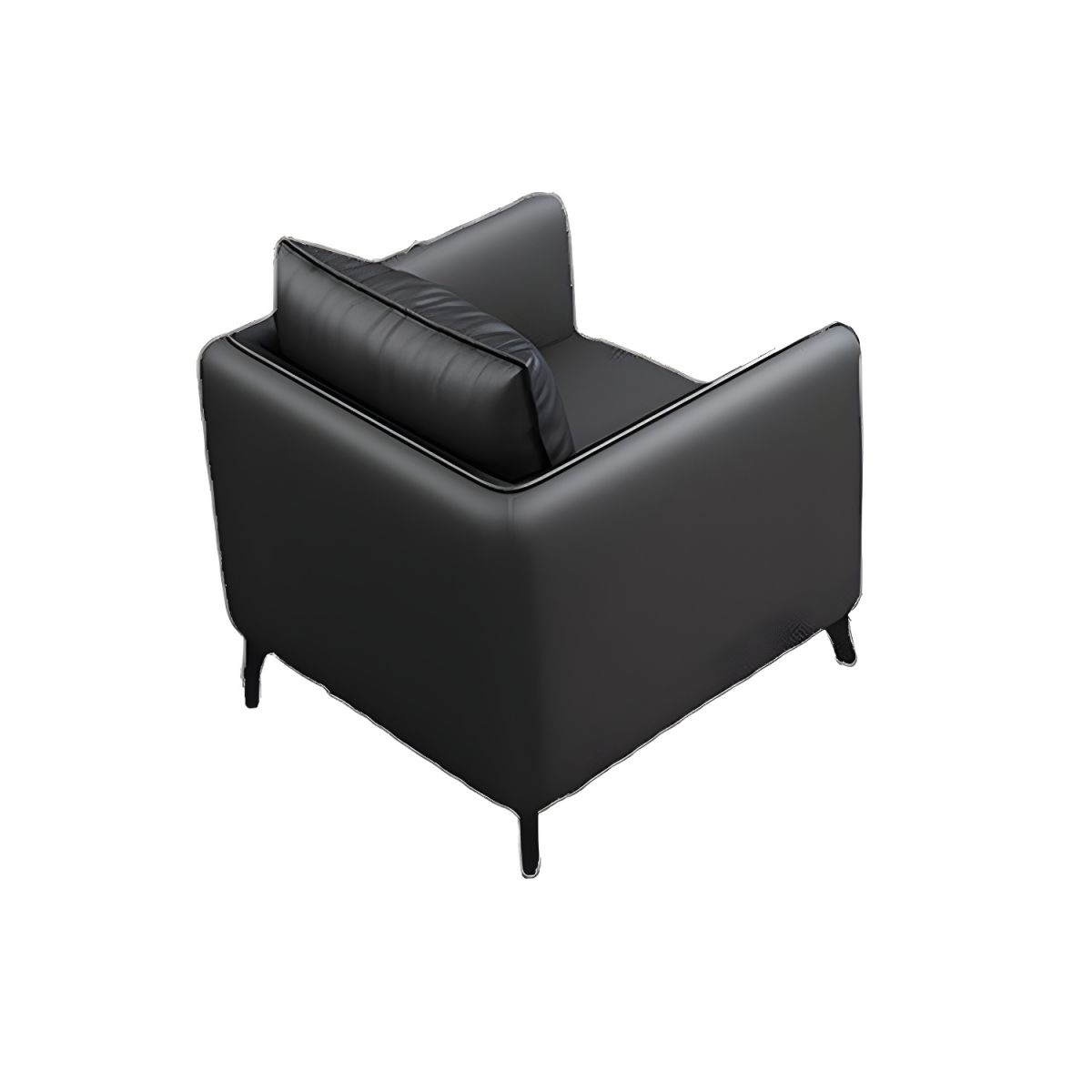 Standard Square Arm Leather Stain Resistant Sofa Couch with Pillows