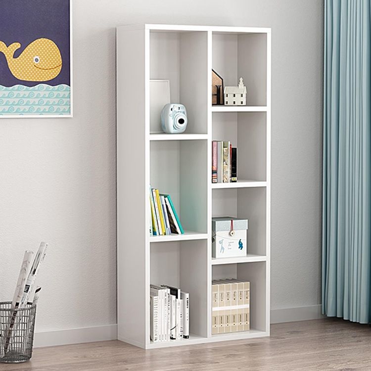 Modern Horizontal/Vertical Cubes Storage in Wood with Closed Back and 3-Shelf/4 Shelves