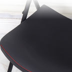 Solid Color Side Chair with Exposed Back, Foldable Metal Frame, 1 Chair Compatible with Tile Flooring