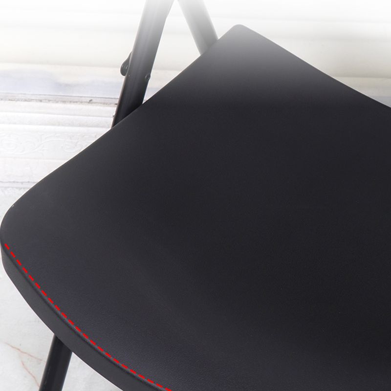 Solid Color Side Chair with Exposed Back, Foldable Metal Frame, 1 Chair Compatible with Tile Flooring