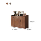 Modern Simple Style Narrow Sideboard with 3 Drawers, Hutch, 2 Shelves, Engineered Wood Countertop, and 3 Doors