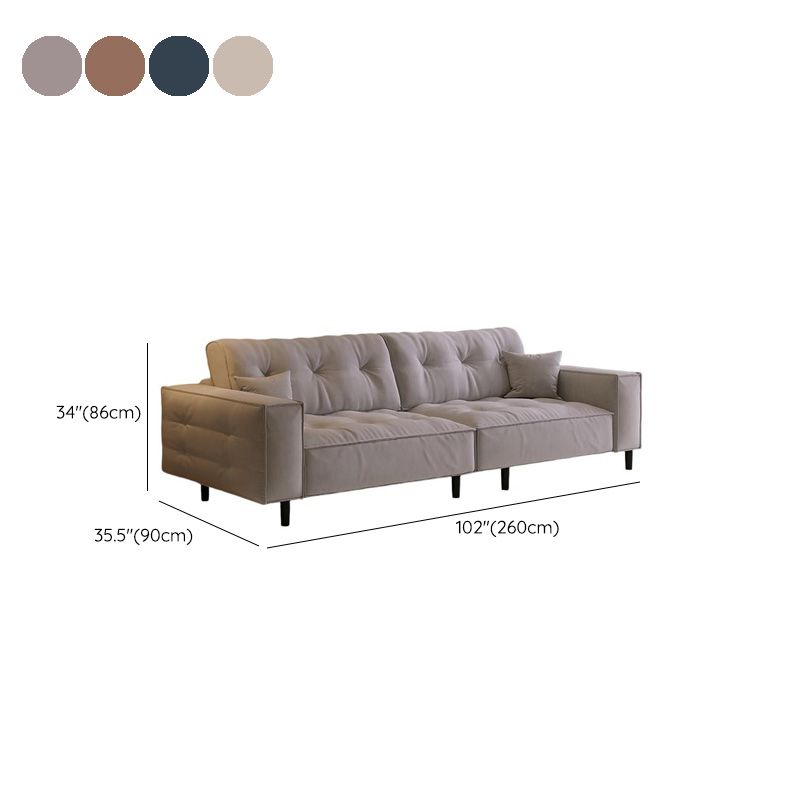 Drawing Room Standard Sofa with Flannel Upholstery in Light Gray/Rose/Navy Blue and Armrest