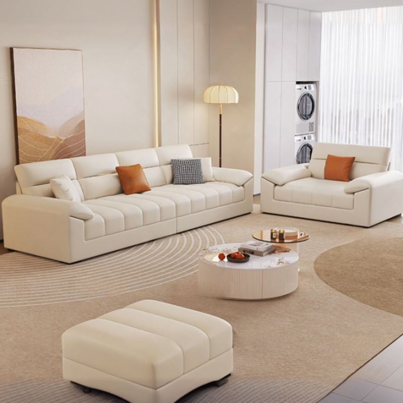 Beige Standard Sofa/Loveseat with Arm and 3 Pillows