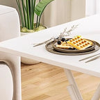 Veneer Dining Table with Crisscross Legs, No Extra Durability, Foldable Square Top for 2 People