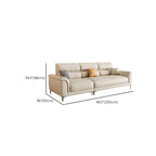 Contemporary Modern Solid Color Water Resistant Standard Sofa in White, 4-seater with 2 Pillows