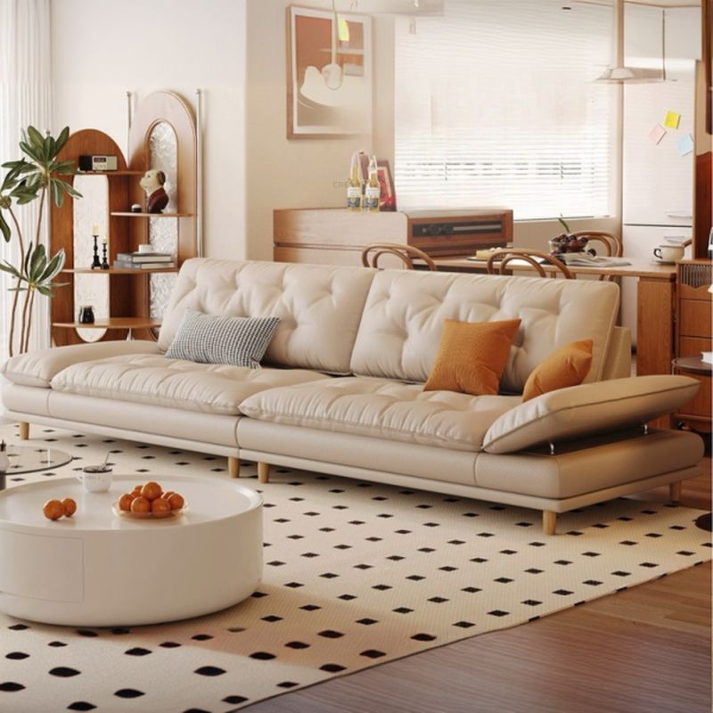 Drawing Room Standard Sofa in Off-White with 3 Pillows