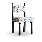 Modish Drawing Room Side Chair with Ventilated Back, Upholstered Ash Wood Legs, and Foot Pads