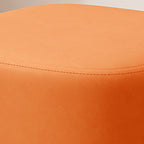 Trendy Square Solid Color Standard Ottoman with Leatherette Upholstery in Chalk/Sage/Caramel
