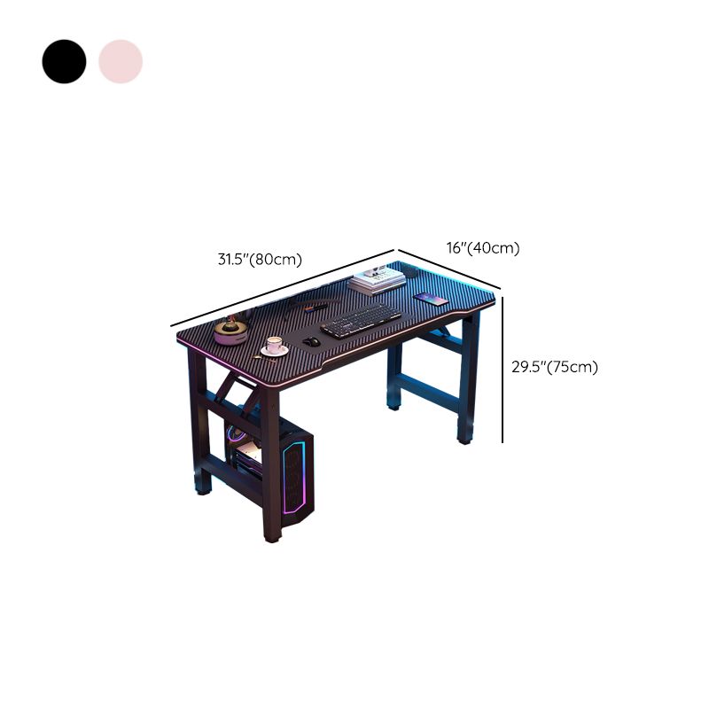Chalk/Black Unique Metal Table with Scratch Resistant H-Shape Base and Cable Management, Featuring Rounded Corners