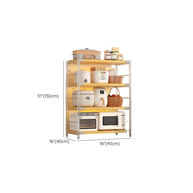 Unfinished Contemporary Standard Baker's Rack with Butcher Rack, Steel Frame, and Manufactured Wood Shelves