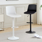 Minimalist Light Gray/Chalk/Tangerine Soft Seating Pail Bistro Stool with Flexible Height, Rotatable, and Rear