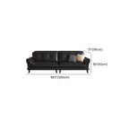 Contemporary Modern Solid Color Stain Resistant Standard Sofa/Loveseat/Single Sofa in Midnight Black, Seats 3/Seats 4/2-seater with 2 Pillows