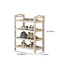 Art Deco Bambusa Rectangle Shoe Rack in Chalk with 6 Shelves for 11-40 Pairs in Drawing Room