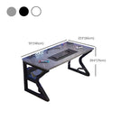 Minimalist Gaming Computer Desk with Rust Resistant Sled Base, Exterior Shelf, Wire Management, and Manufactured Wood Top