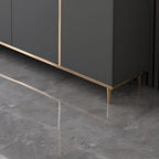Art Deco Sideboard with 2 Drawers, Narrow/Standard Size, 3 Shelves, Sintered Stone Countertop, 4/3 Doors, Self-supporting