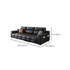 Modish Solid Color Stain Resistant Standard Sofa in Black, 4-seater/3-seater with 2 Pillows