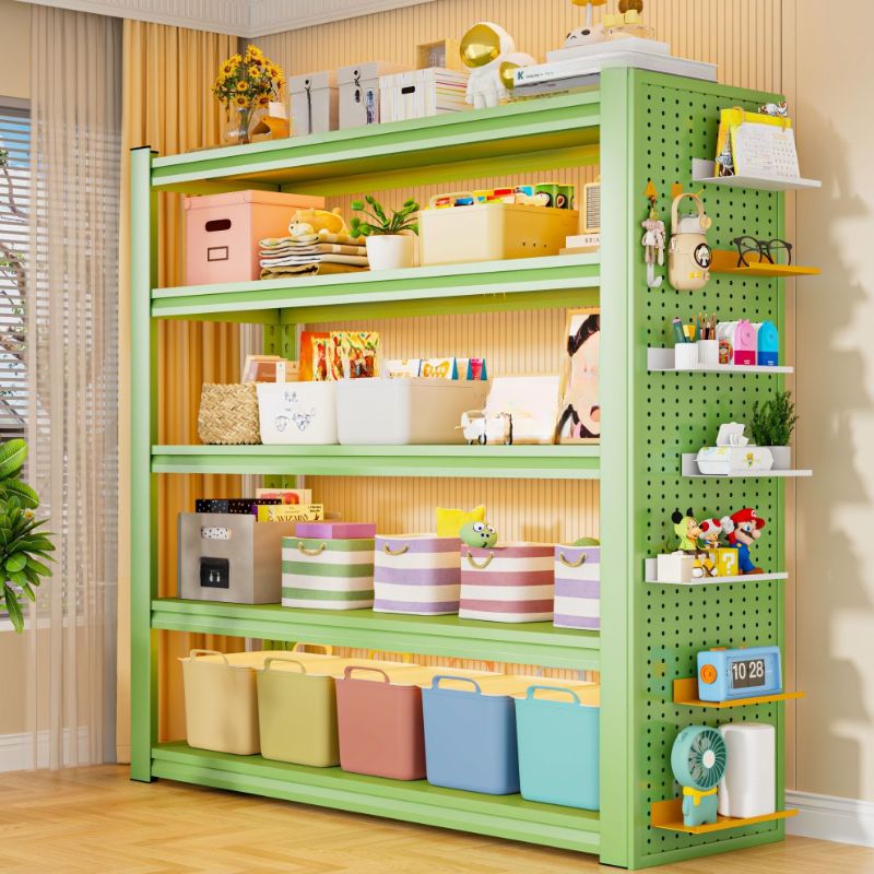 Olive Green Simplistic Wire Warehouse Storage Rack with Alterable Shelf and Standing Installation
