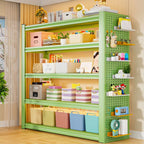 Olive Green Simplistic Wire Warehouse Storage Rack with Alterable Shelf and Standing Installation