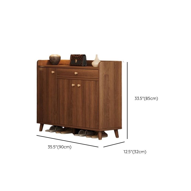 Engineered Wood 5 Tiers/6 Tiers Shoe Stack with Shelf, Drawers, Gate, Dustproof Cover, and Closed Back