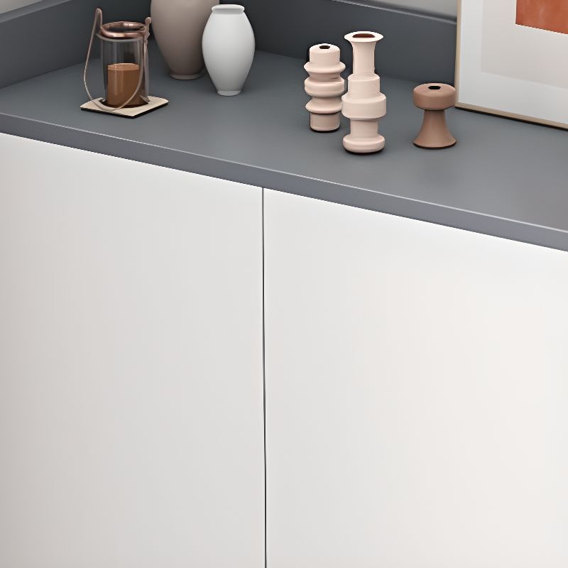 Engineered Wood 5 Tiers Shoe Stack with Shelf, Drawers, Gate, Dustproof Cover, and Closed Back