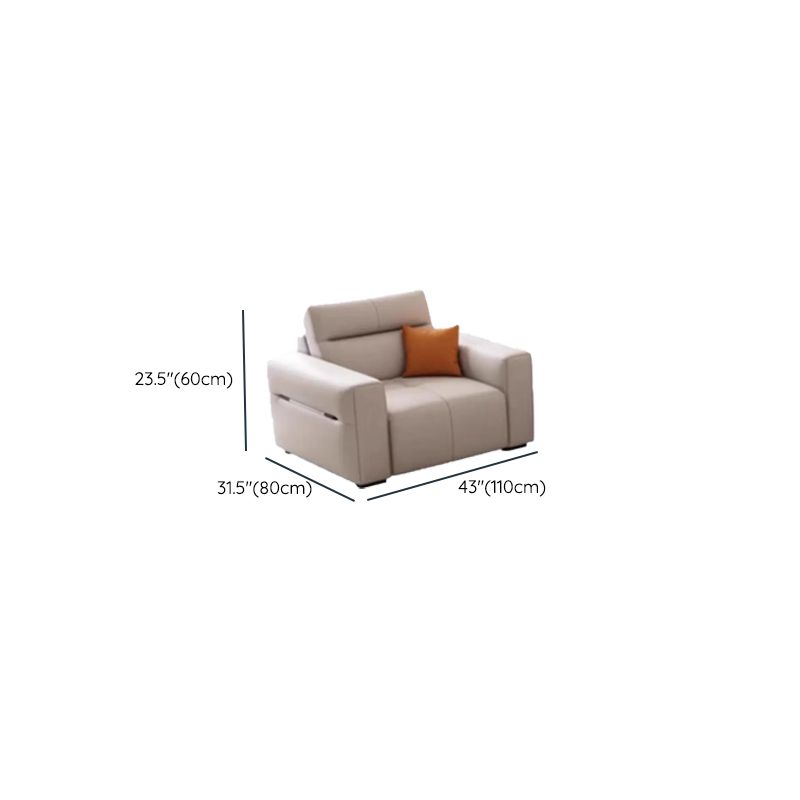 Off-White Standard/Single Sofa with Armrest and 3/1 Pillows for Drawing Room