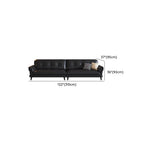 Contemporary Modern Solid Color Stain Resistant Standard Sofa/Loveseat/Single Sofa in Midnight Black, Seats 3/Seats 4/2-seater with 2 Pillows