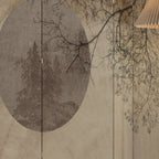 Light Gray Opaque Fold-up Screen Divider with 4 Panels, Double Sided Print, and Independent Design