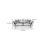 Wood Legs Modern Flared Arm Sofa Leather Standard Tufted Sofa