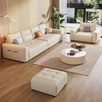 Fade-proofed Standard/Single Sofa in Off-White for Drawing Room with Armrest and 3/1 Pillow