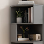 Modern Simple Style Nook Decorative Cabinet with 7/6/5 Exterior Shelves, Laminate Countertop in Light Gray/Chalk/Sand