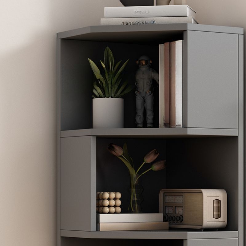 Modern Simple Style Nook Decorative Cabinet with 7/6/5 Exterior Shelves, Laminate Countertop in Light Gray/Chalk/Sand