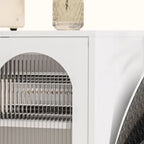 Casual Kitchen Storage with Hutch, Narrow Storage Shelf, Alloy Countertop, Adaptable Shelf, and 3/2 Doors