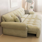 Modish Solid Color Standard Sofa in Midnight Black/Scarlet/Navy Blue Soft-pile Fabric, 2-seater with 2 Pillows