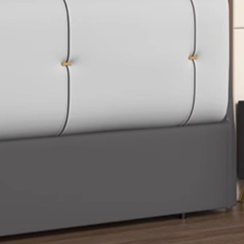 Trendy No Distressing Panel Headboard in Natural Wood, Rectangle Shape for Queen/Full Bed, Sponge Upholstery Fill, Standard Height