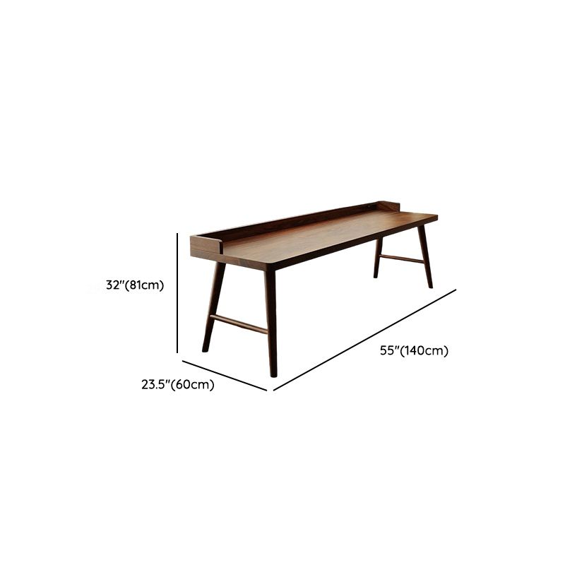 Casual Writing Desk with Easy Assembly and Odor Resistant H-Shape Base in Light Brown Pine Wood, Unattached Installation
