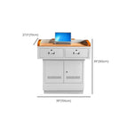White Modern Steel Full Podium with Storage