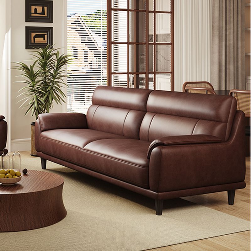Trendy Solid Color Water Resistant Standard Sofa/Loveseat/Single Sofa in Auburn with Arm Included, Seats 3/4-seater/2 People