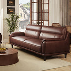 Trendy Solid Color Water Resistant Standard Sofa/Loveseat/Single Sofa in Auburn with Arm Included, Seats 3/4-seater/2 People
