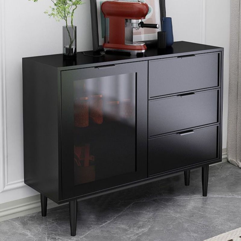 Art Deco Sideboard with 3 Drawers, Standard/Narrow Lumber Countertop, Sliding Doors, and Flexible Shelf