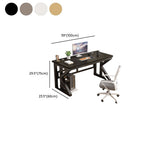 Alloy Sleigh Base Warp Resistant Rectangular Midnight Black Office Computer Desk, CPU Storage Included & Rounded Corners & Cable Management Included